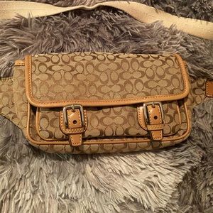 Coach waist purse. Canvas and leather.